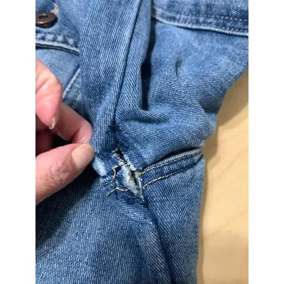 TRIOT Los Angeles Mens Quilted Camo-Lined Denim Jean Trucker Jacket - Picture 6 of 9